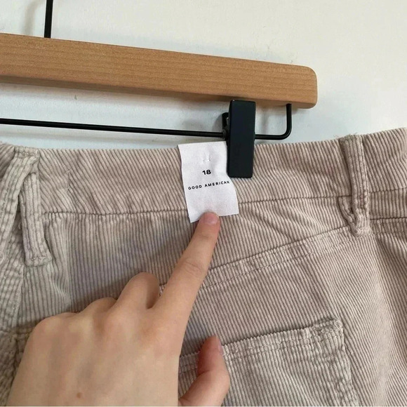 NWT Good American Good Classic Boot Corduroy Pants Cream Tan Stretch Plus Size - Picture 8 of 14